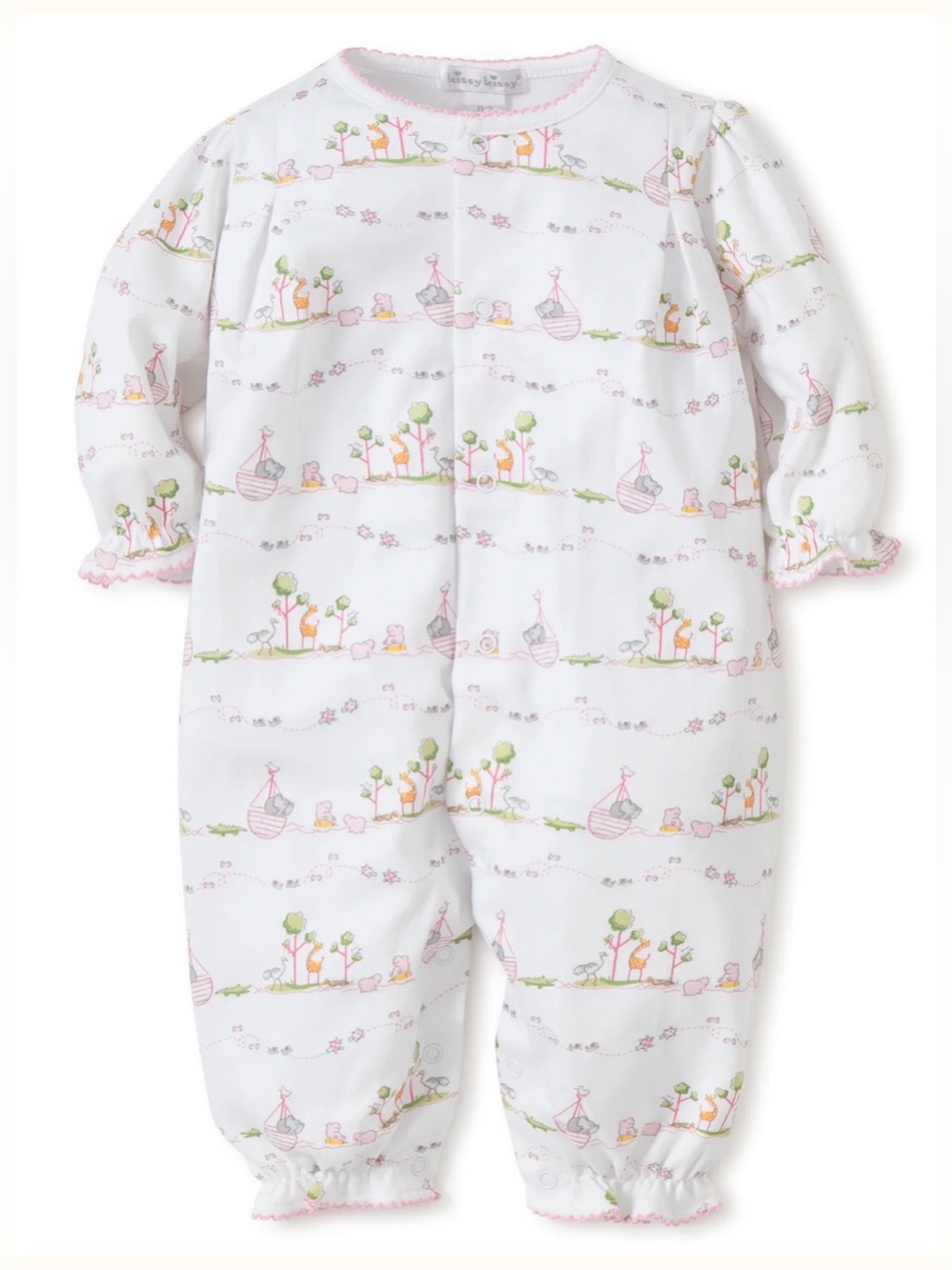KISSY KISSY Noah’s Arc Print Playsuit in Pink - 12-18M